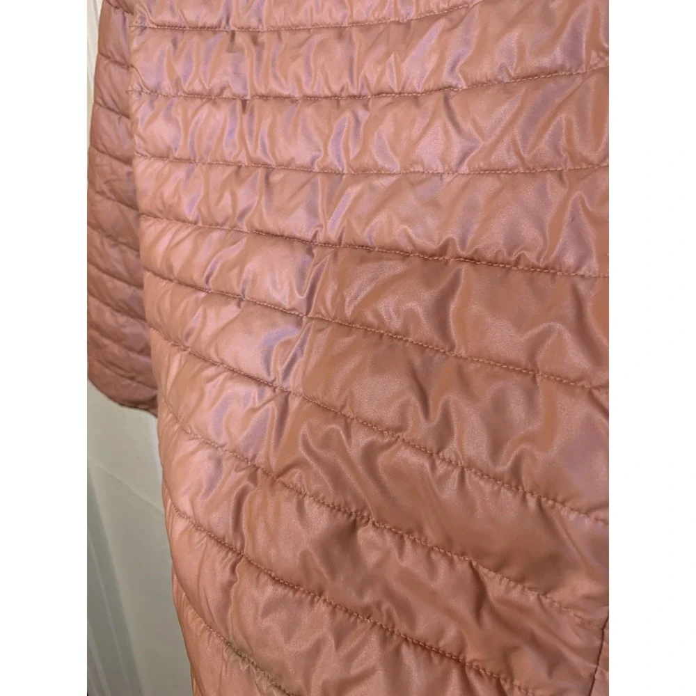 Lands‎ End Kids Girl Puffer Jacket Pastel Pink Zip Hooded Lightweight L/10-12